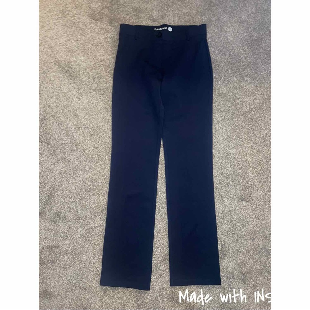 Betabrand Navy Blue Dress Pant Yoga Pant Straight Leg Size Small
